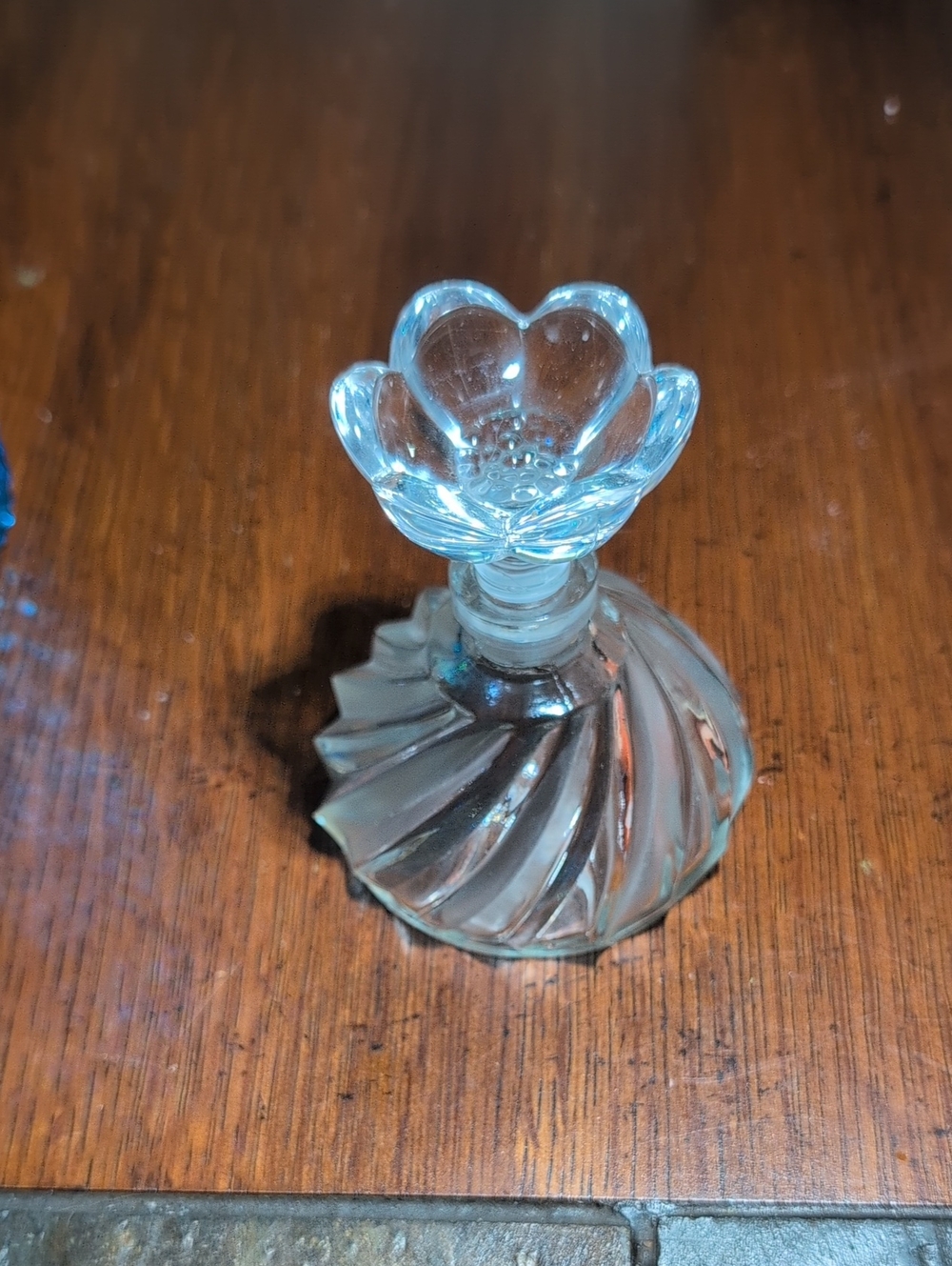Clear Glass Floral Perfume Holder - Home Art
